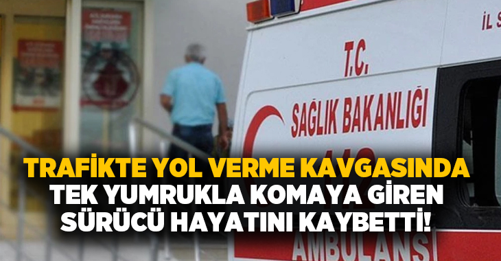 Trafikte yol verme kavgasında tek yumrukla komaya giren sürücü hayatını kaybetti!