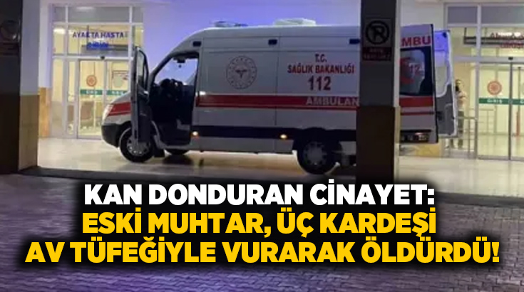 Kan donduran cinayet: Eski muhtar, üç kardeşi Av tüfeğiyle vurarak öldürdü!