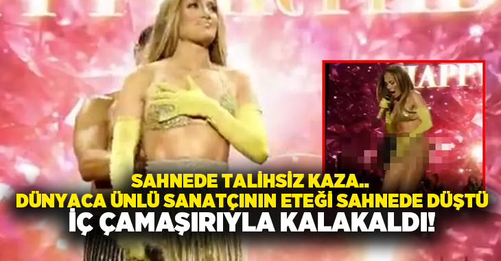 Sahnede talihsiz kaza.. Dünyaca ünlü sanatçının eteği sahnede düştü iç çamaşırıyla kalakaldı!