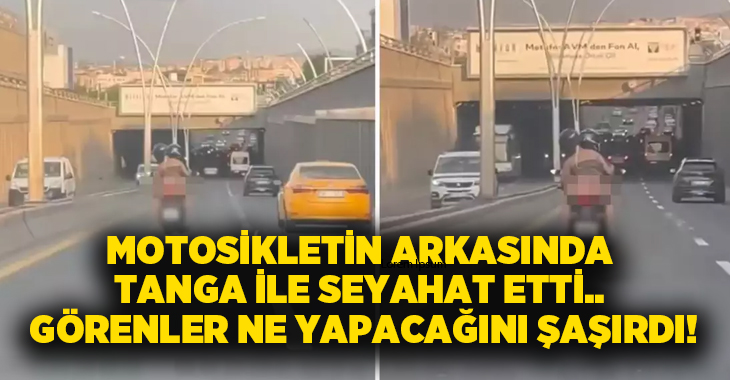 Motosikletin arkasında tanga ile seyahat etti.. Görenler ne yapacağını şaşırdı!