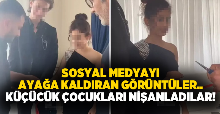Sosyal medyayı ayağa kaldıran görüntüler.. Küçücük çocukları nişanladılar!