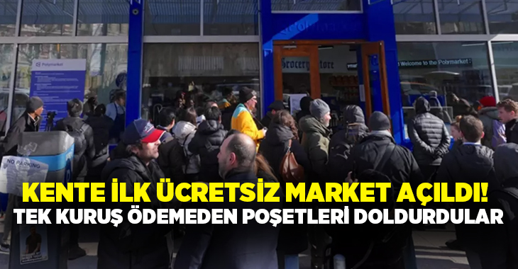 Kente ilk ücretsiz market açıldı! Tek kuruş ödemeden poşetleri doldurdular