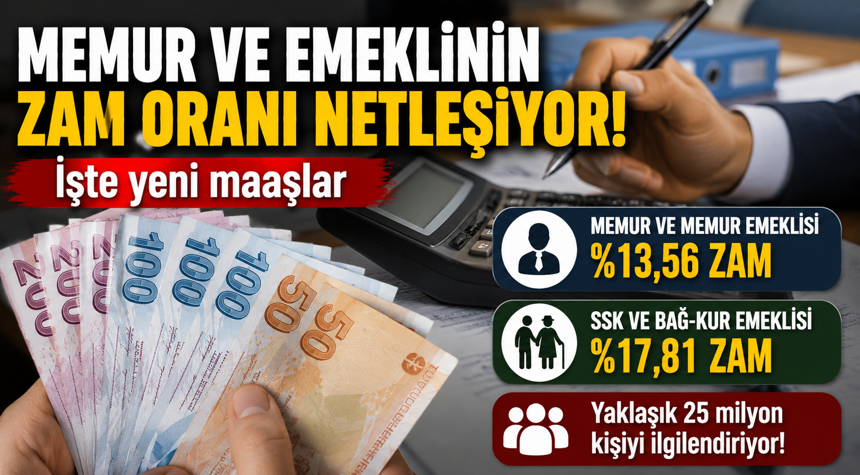 Memur ve emeklinin zam oranı netleşiyor! İşte yeni maaşlar