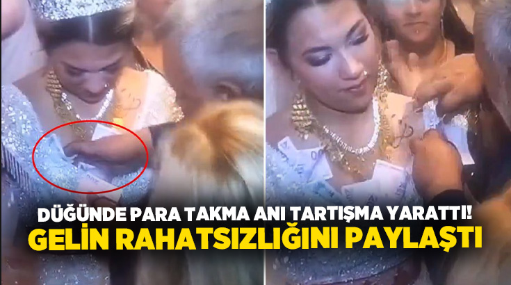 Düğünde para takma anı tartışma yarattı! Gelin rahatsızlığını paylaştı
