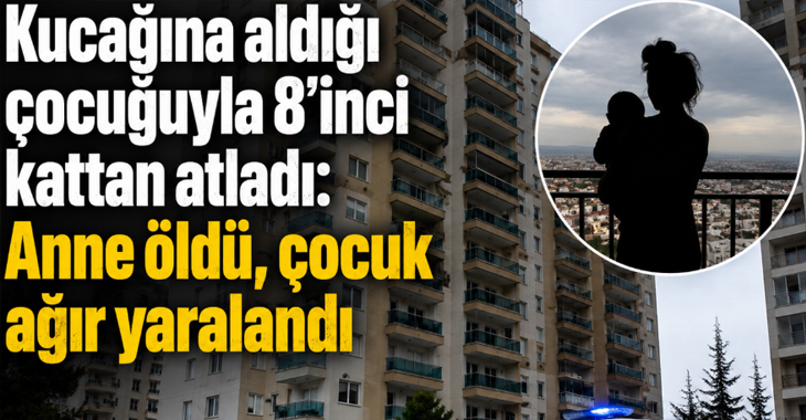 Kucağına aldığı çocuğuyla 8’inci kattan atladı: Anne öldü, çocuk ağır yaralandı!