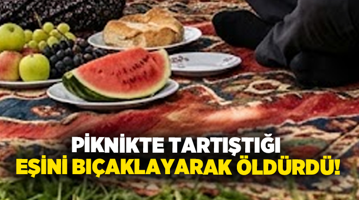 Piknikte tartıştığı eşini bıçaklayarak öldürdü!