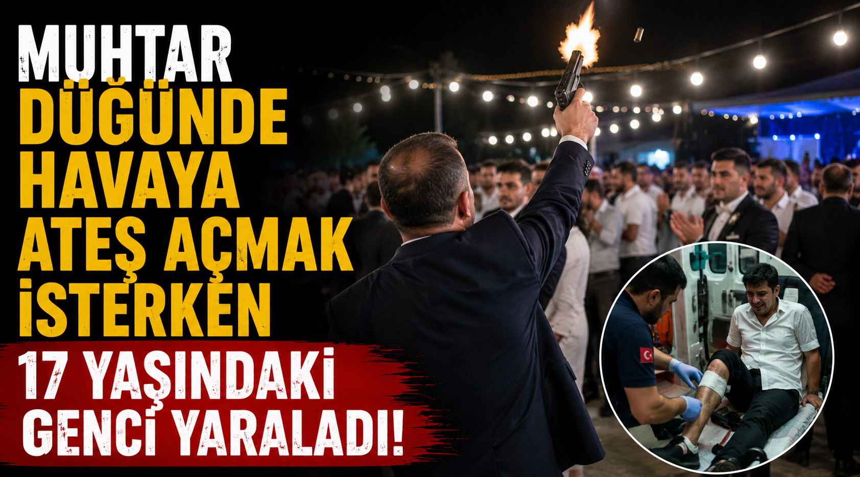 Muhtar düğünde havaya ateş açmak isterken 17 yaşındaki genci yaralandı!