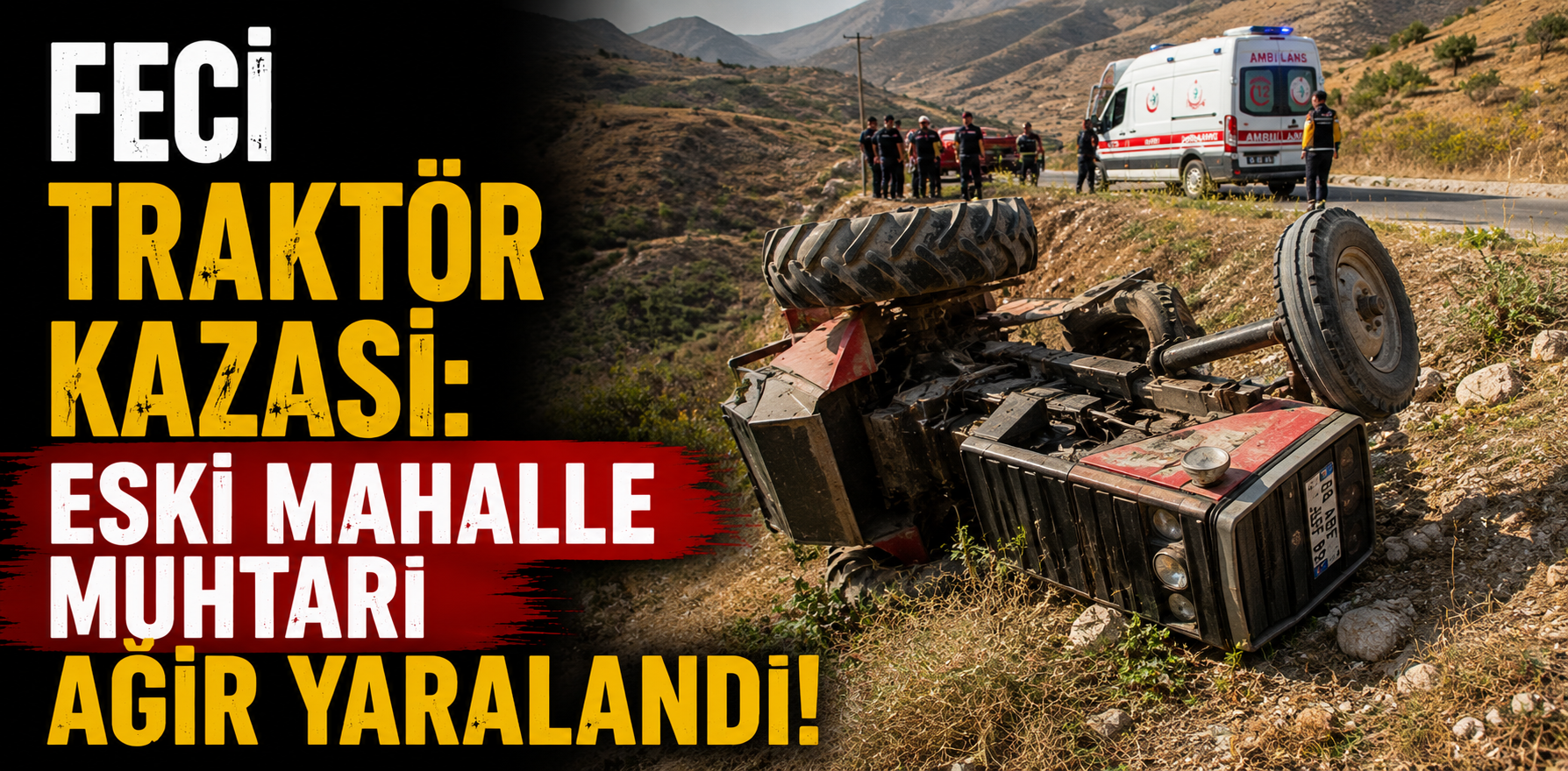 Feci traktör kazası: Eski mahalle muhtarı ağır yaralandı!