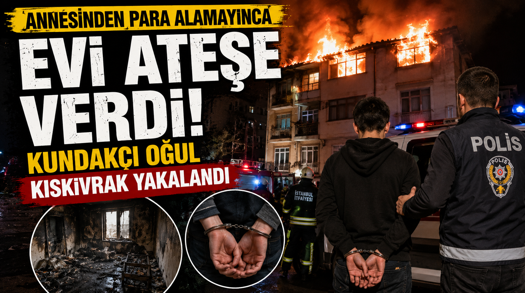 20 yaşındaki genç annesinden para alamayınca evi ateşe verip kaçtı!