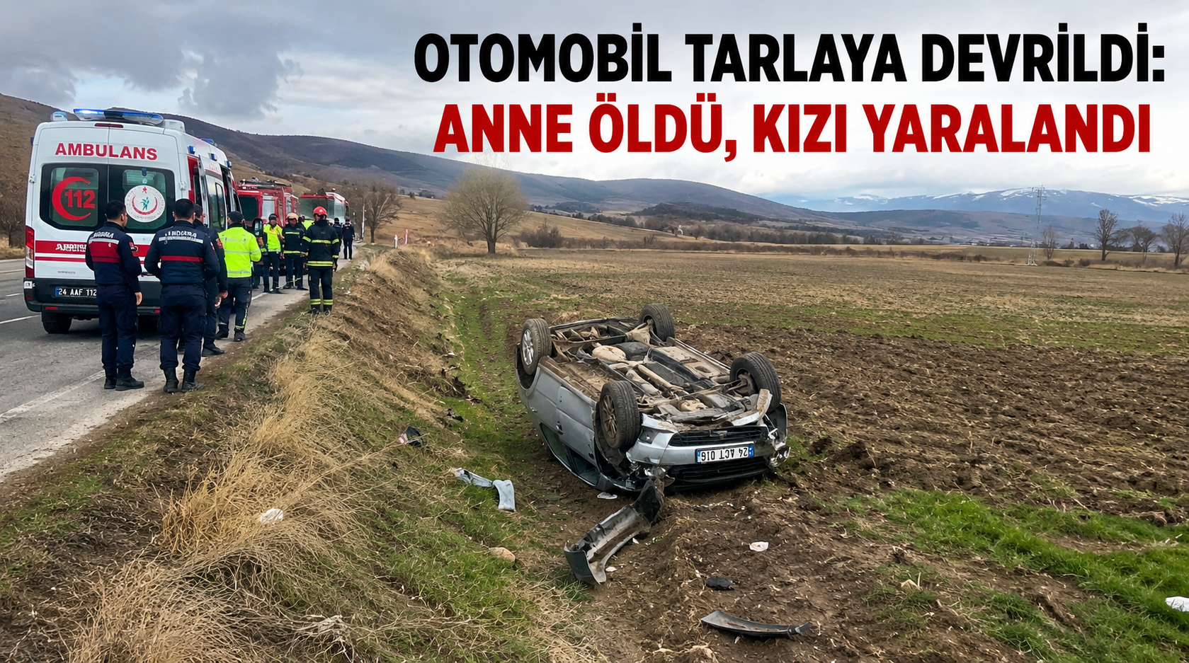 Otomobil tarlaya devrildi: Anne hayatını kaybetti, kızı yaralandı!