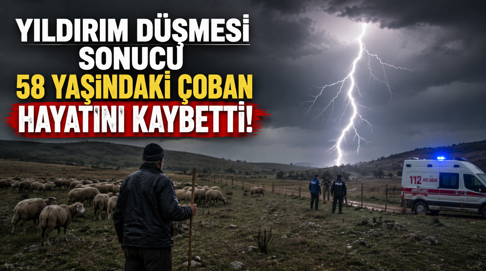Yıldırım düşmesi sonucu 58 yaşındaki çoban hayatını kaybetti!