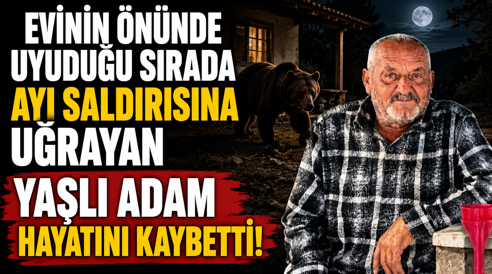 Evinin önünde uyuduğu sırada ayı saldırısına uğrayan yaşlı adam hayatını kaybetti!