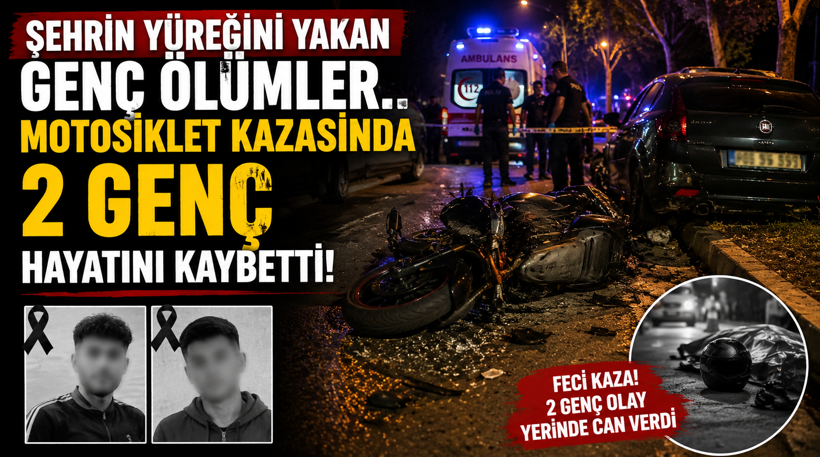 Şehrin yüreğini yakan genç ölümler.. Motosiklet kazasında 2 genç hayatını kaybetti!