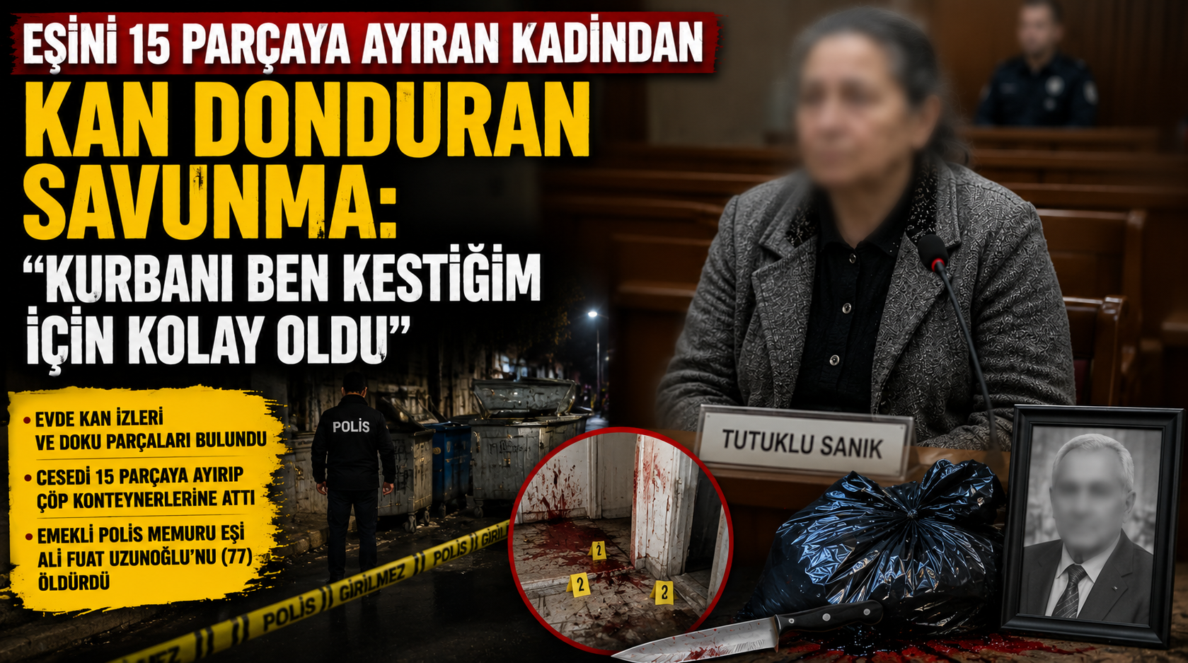 Eşini 15 Parçaya Ayıran Kadından Kan Donduran Savunma: “Kurbanı Ben Kestiğim İçin Kolay Oldu”