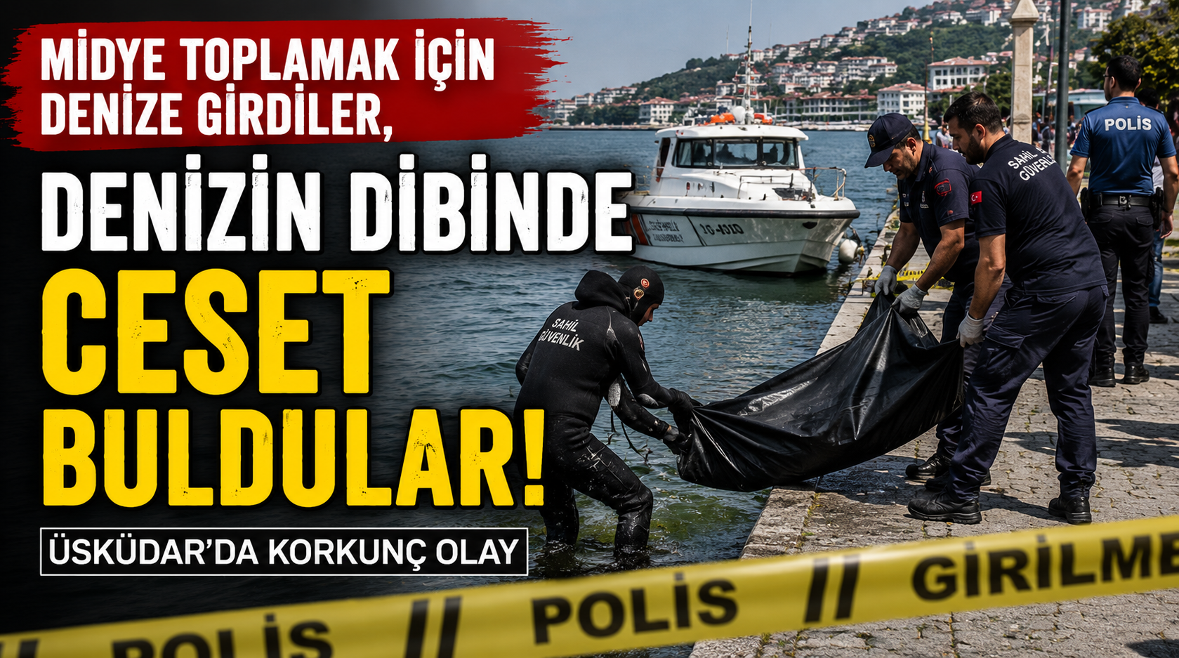 Midye toplarken korkunç manzarayla karşılaştılar.. Denizin dibinde ceset bulundu!