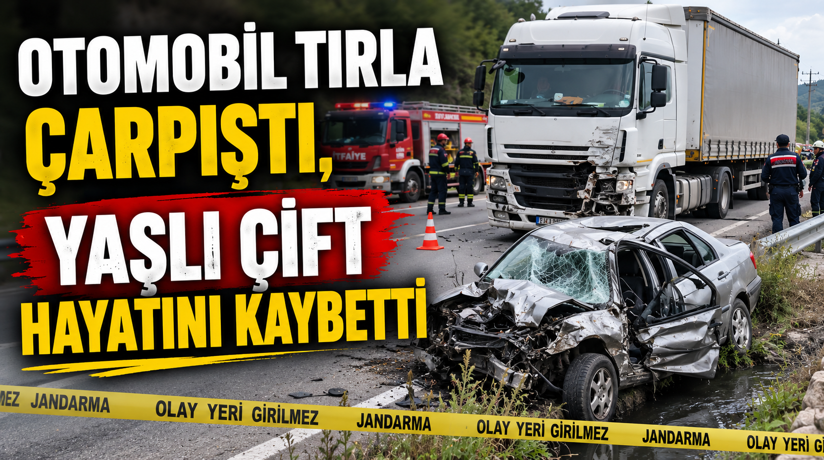 Ana yola çıkarken tırla çarpıştılar: Yaşlı çift hayatını kaybetti!