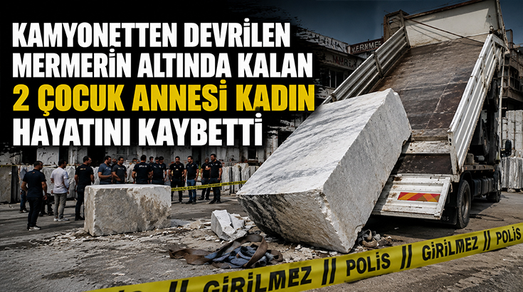 Kamyonetten Devrilen Mermerin Altında Kalan 2 Çocuk Annesi Kadın Hayatını Kaybetti