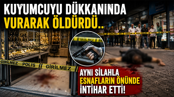 Kuyumcuyu dükkanında vurarak öldürdü.. Aynı silahla esnafların önünde intihar etti!