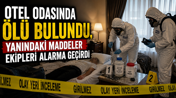 Otel odasında ölü bulundu, yanındaki maddeler ekipleri alarma geçirdi!