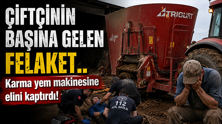 Çiftçinin başına gelen felaket.. Karma yem makinesine elini kaptırdı!
