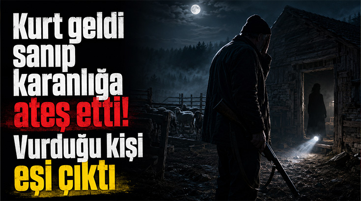 Kurt geldi sanıp karanlığa ateş etti! Vurduğu eşi çıktı!