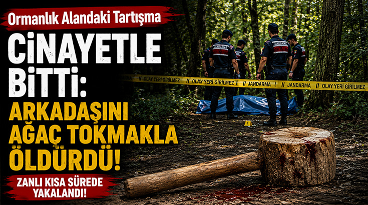 Ormanlık alandaki tartışma cinayetle bitti: Arkadaşını ağaç tokmakla öldürdü!