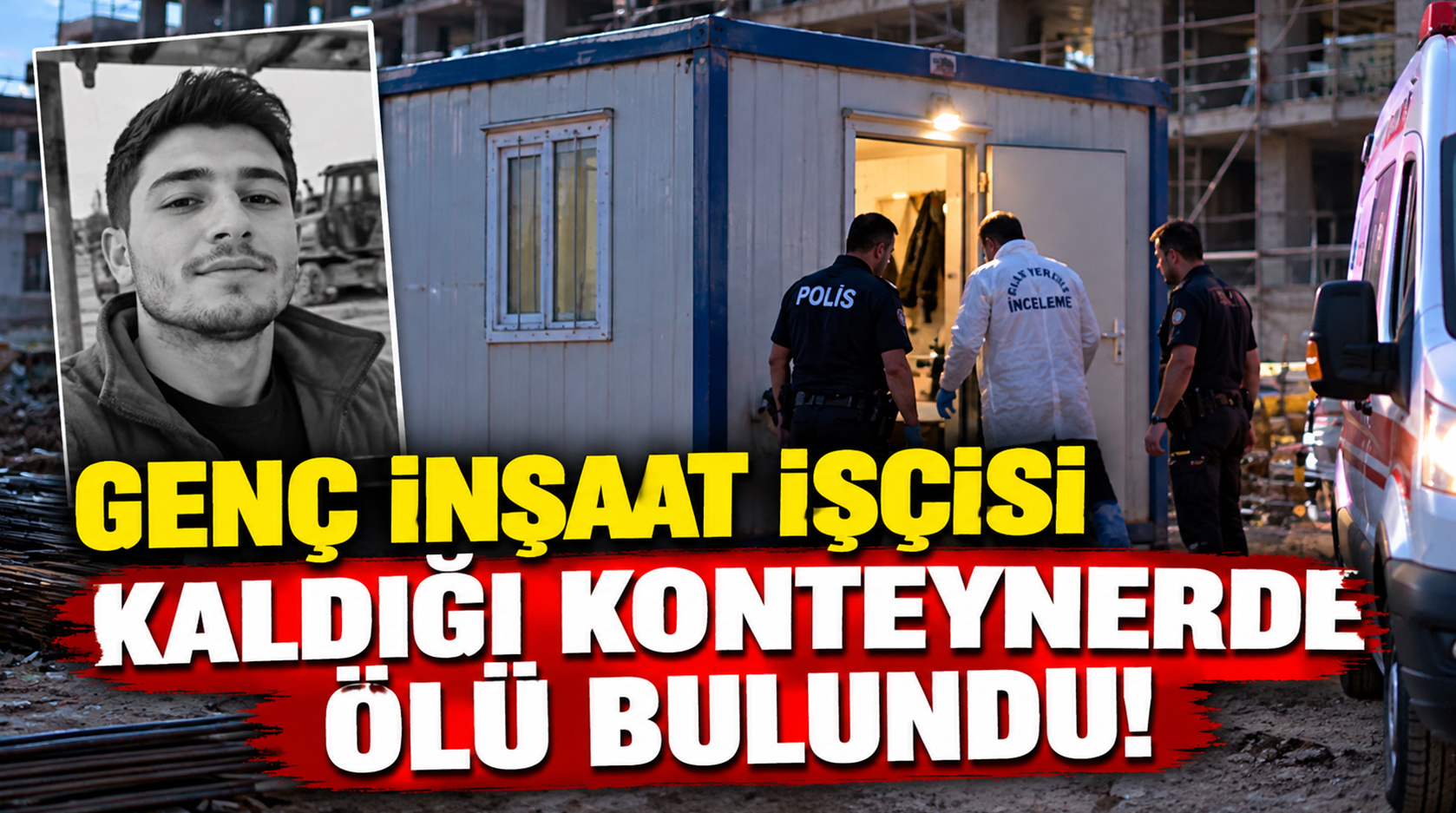 Genç inşaat işçisi kaldığı konteynerde ölü bulundu!