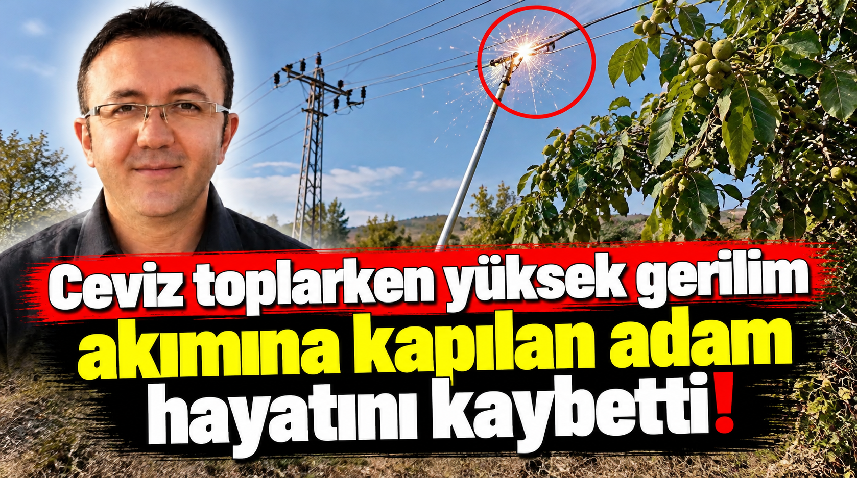 Ceviz toplarken canından oldu.. Yüksek gerilim hattına kapılan 2 çocuk babası hayatını kaybetti!