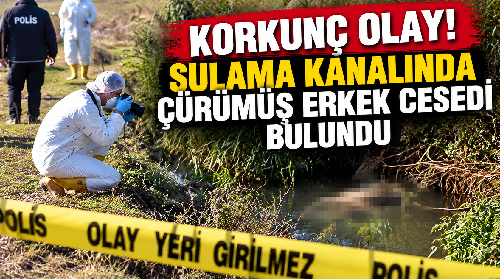 Korkunç olay! Sulama kanalında çürümüş erkek cesedi bulundu!
