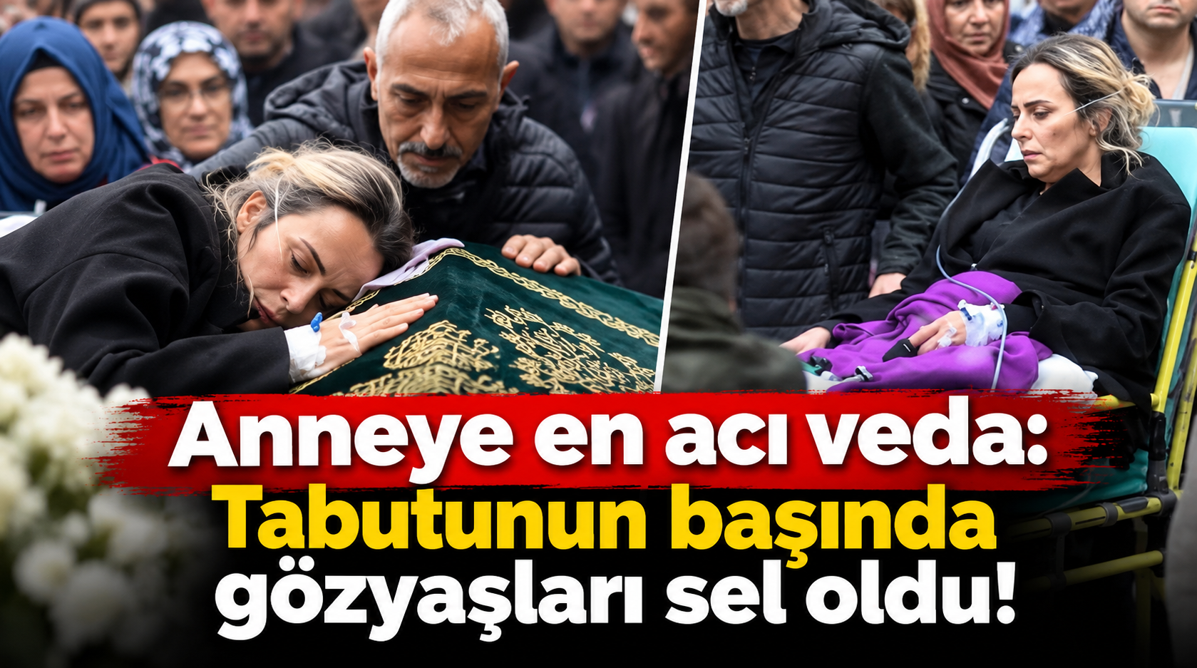 Anneye en acı veda: Tabutunun başında gözyaşları sel oldu!